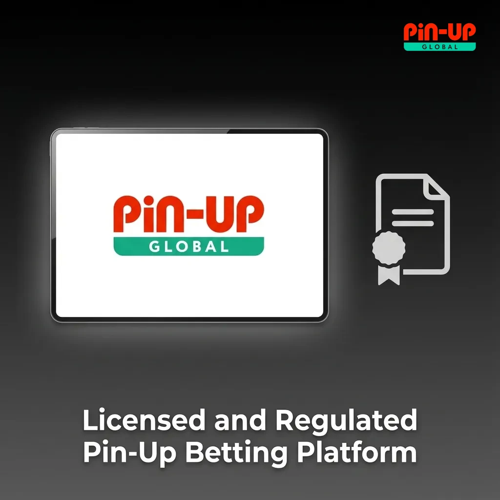 Pin-Up betting site homepage with Curacao eGaming licence badge highlighting secure, regulated online betting services
