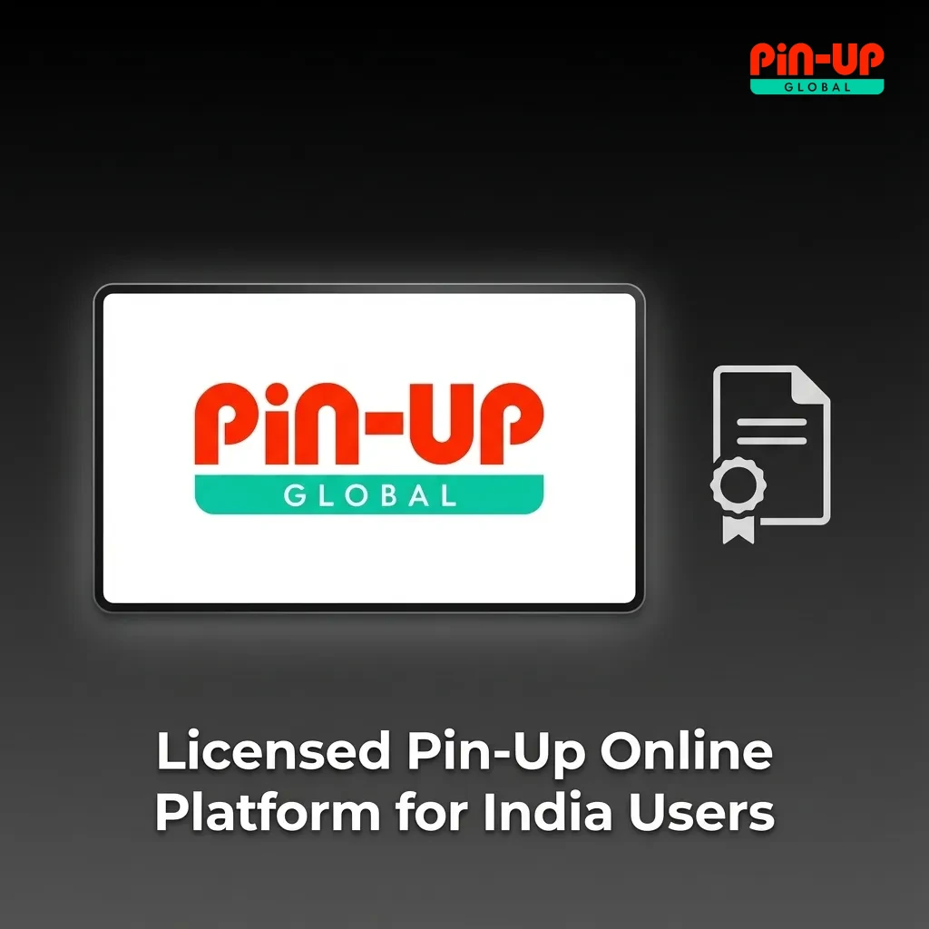 Illustration of Pin-Up betting site showing Curacao eGaming licence and regulated online betting access for India users