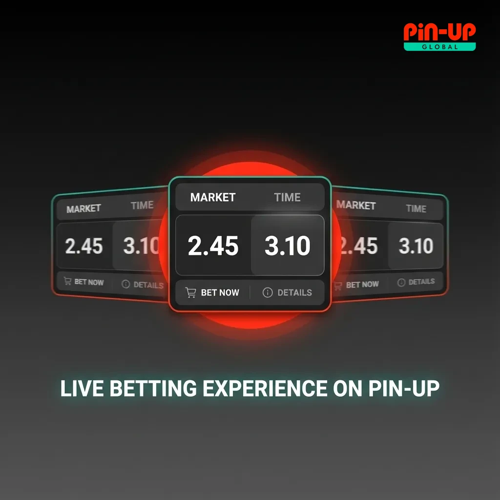 User browsing Pin-Up live betting interface with real-time odds, match stats, and visual trackers for multiple sports events