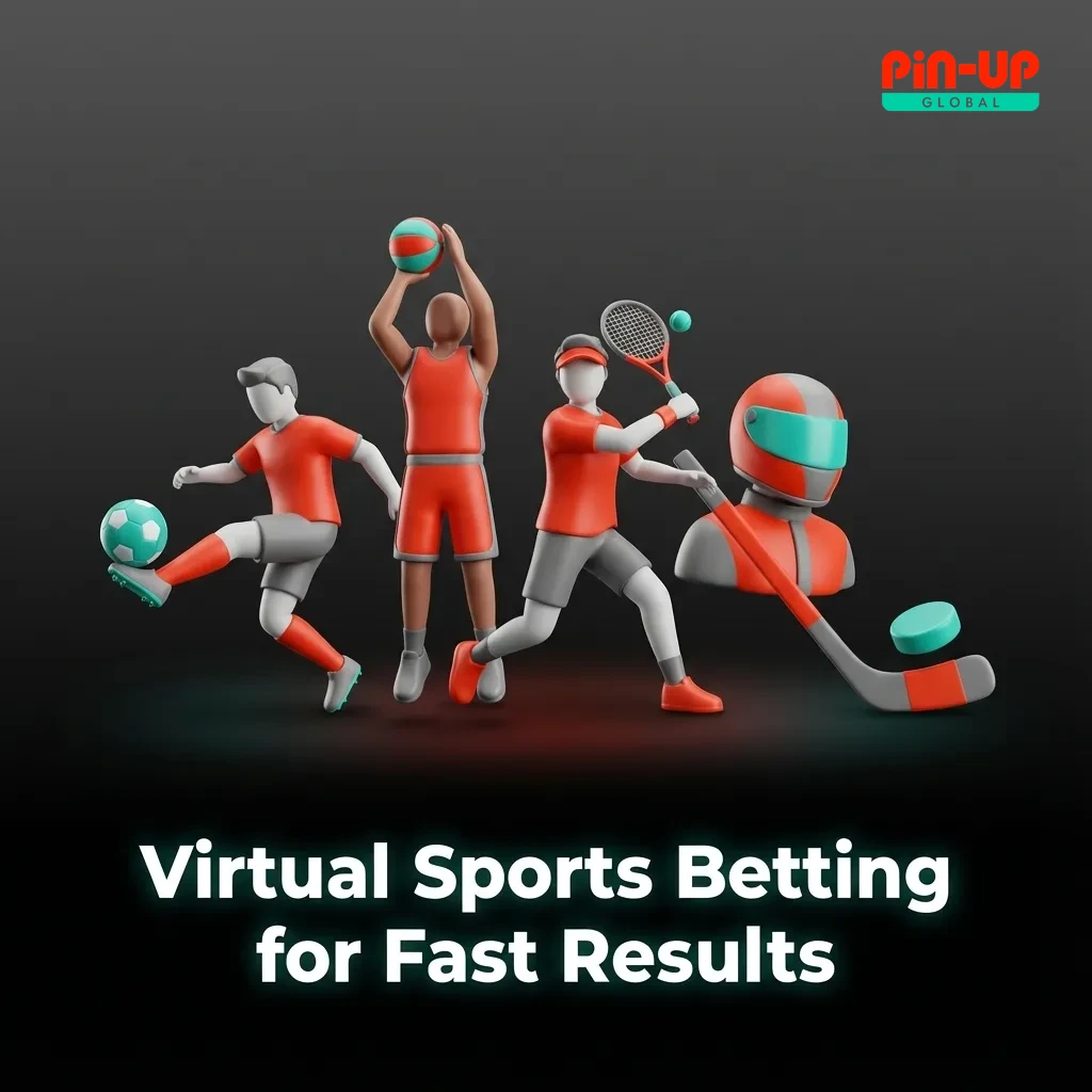 Illustration of virtual sports betting with digital football, cricket, horse and greyhound races and fast result screens