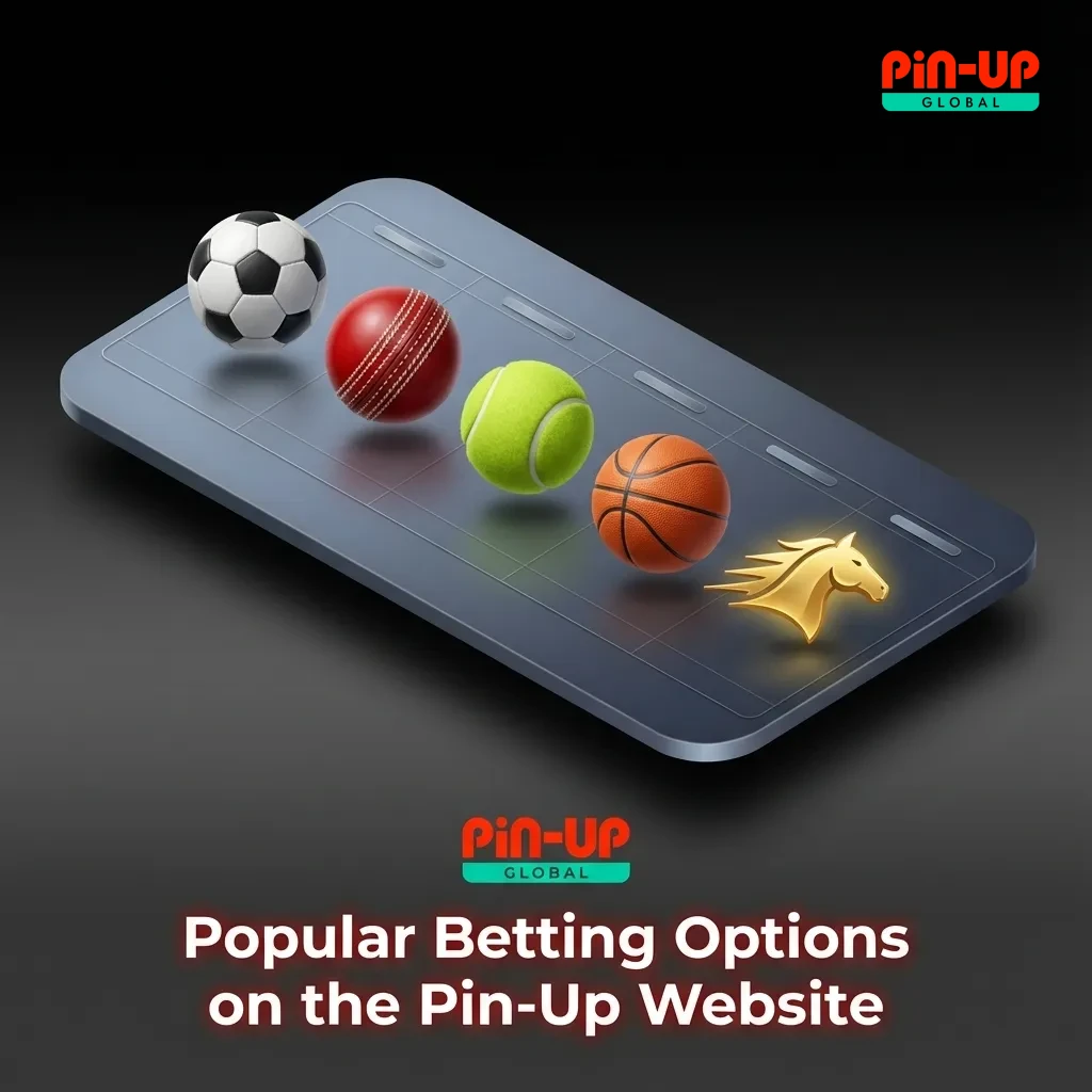 Illustration of the Pin-Up site showing multi live screens, prematch odds, and in-play betting options for sports events