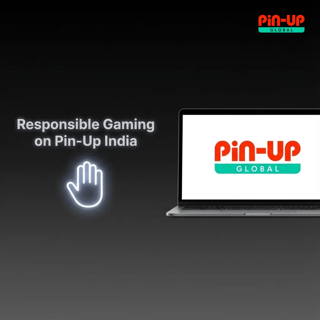 Illustration of a player on Pin-Up India using responsible gaming tools like limits, breaks, and self-exclusion for safe play