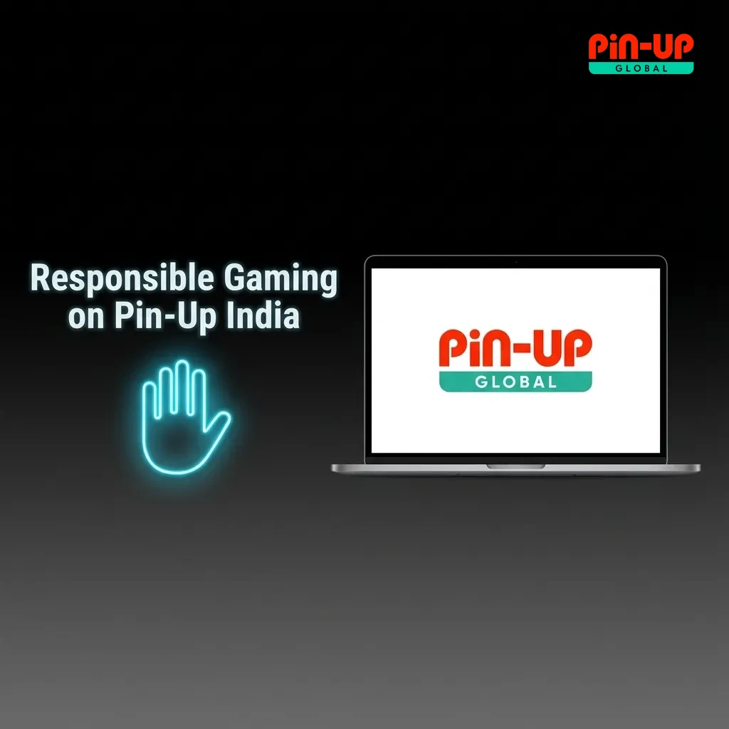 Illustration for Pin-Up India showing responsible gaming tools, time and deposit limits, and support for controlled betting