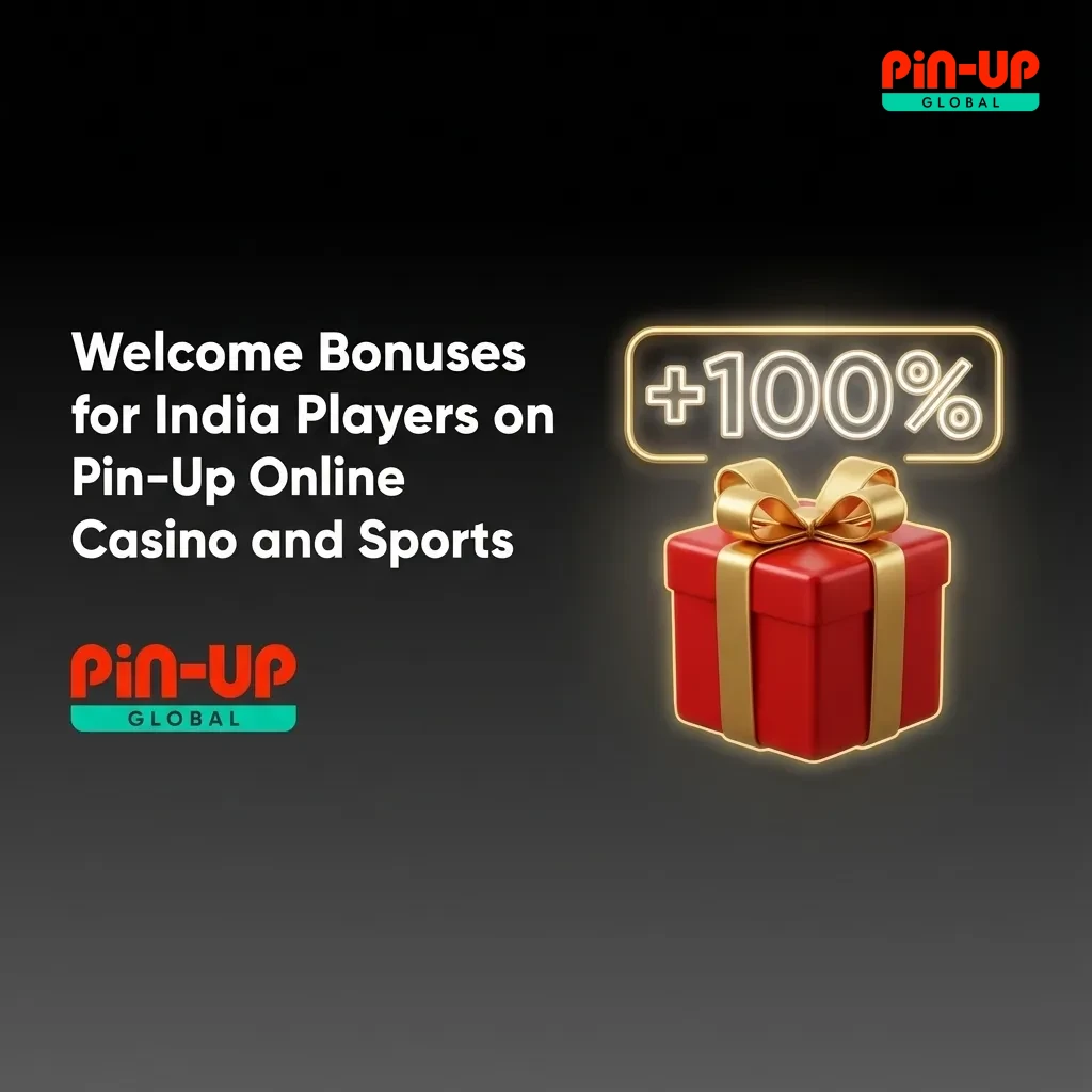 Banner showing “125% up to ₹25,000” welcome bonuses for Indian players on Pin-Up casino and sports betting.