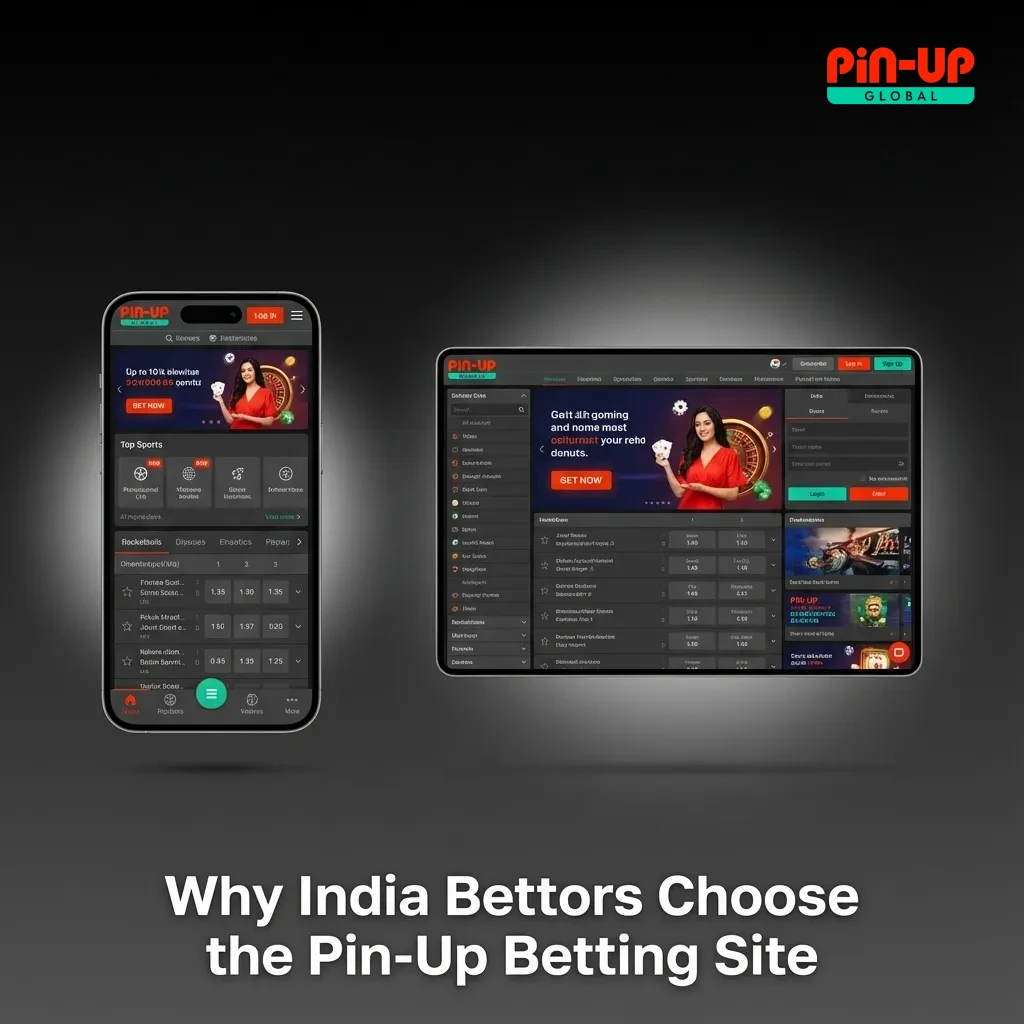 Graphic promoting why Indian bettors choose Pin-Up: local sports, INR payments, big casino library, 24/7 support