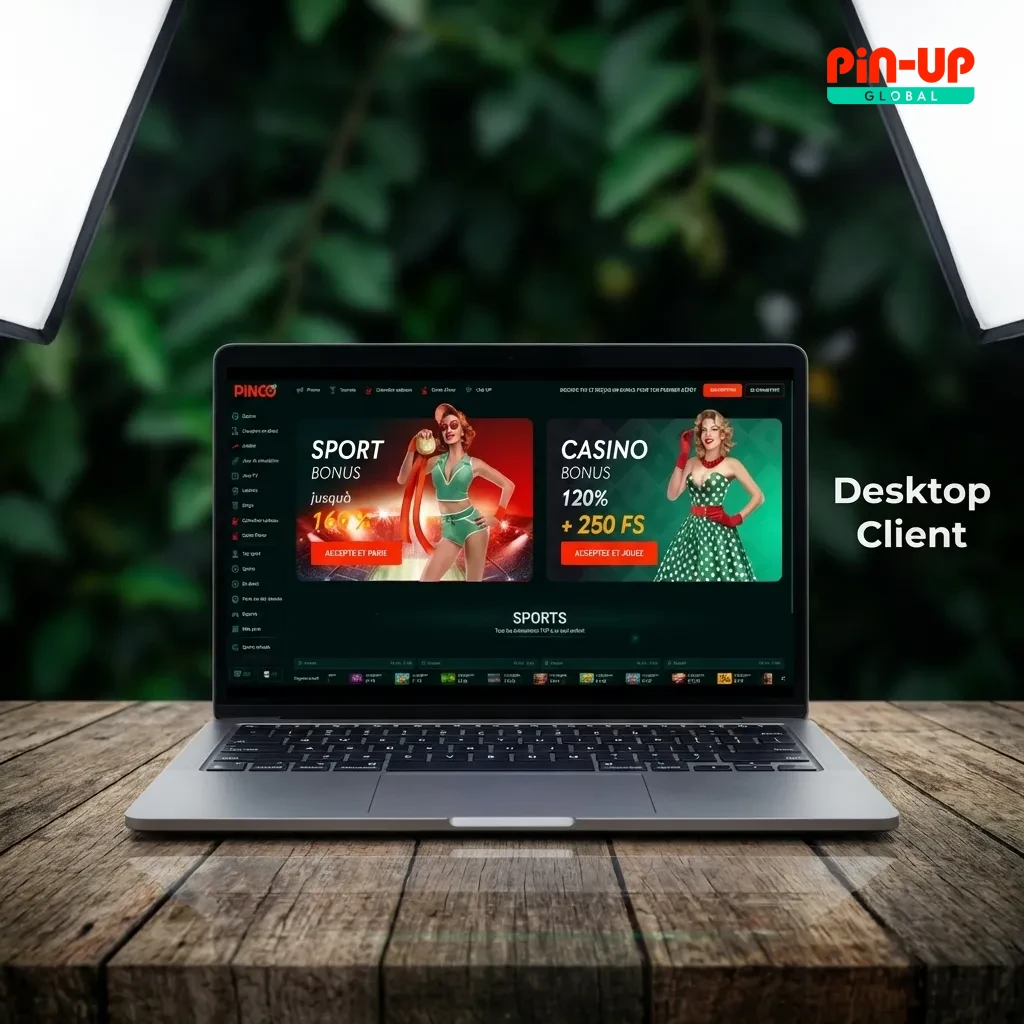 Desktop client download page showing Windows and macOS installation options for faster offline gaming access.
