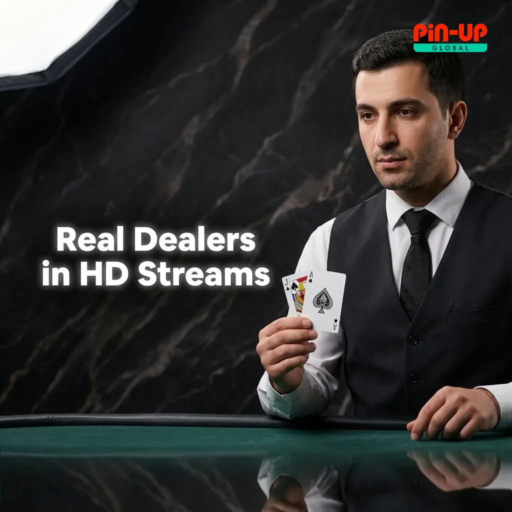 Professional dealers host live casino games including roulette, blackjack, and baccarat streamed in HD from studios.